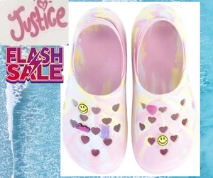 Justice Little Girls size 4 Girls Clogs with Charms Color PINK NEW - Picture 1 of 17