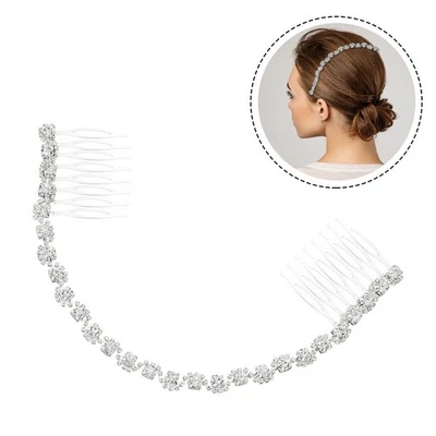  Copricapo Sposa Accessori Capelli Per Parrucchiato Da Cristallino Pettini - Immagine 1 di 4