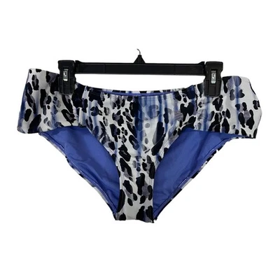 RACHEL Rachel Roy Womens size Large bikini bottom animal print ruched side L - Image 1 of 3