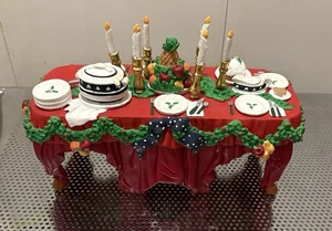 Tavolo da pranzo di Natale Dept 56 per tutta la casa 9313-0 rosso, con candelabri - Foto 1 di 11