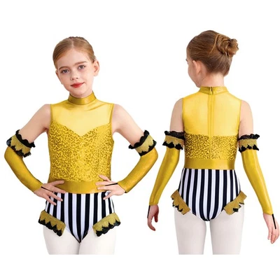 US Kids Girls Checkerboard Leotard Tutu Skirts Ballet Jazz Latin Fairytale Dress - Image 1 of 4