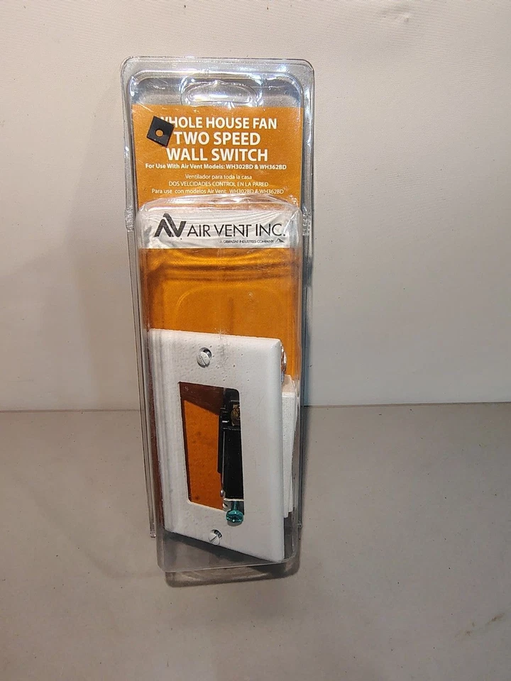 Interruptor de ventilador basculante para toda la casa Air Vent 58030 de 2 velocidades, blanco Foto 1 de 3