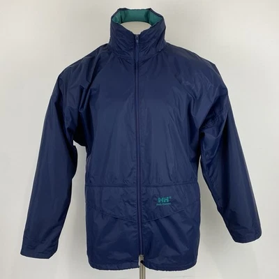 Vintage Helly Hansen Windbreaker Rain coat Navy Blue Size Medium Baggy Jacket - Image 1 of 4
