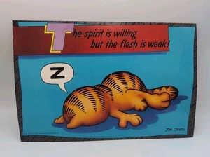 Póster original de Garfield 1978 Jim Davis Argus 14x9 The Spirit is Willing - Imagen 1 de 3