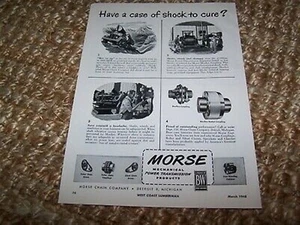 c1948 Vintage Druckanzeige Morse Chain Company Kupplungen, Ritzel usw. ~ 8 x 11,5 Zoll - Bild 1 von 1