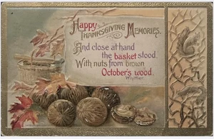 Tarjeta postal poema Whittier saludo de acción de gracias Connersville Indiana cancelar - Imagen 1 de 2