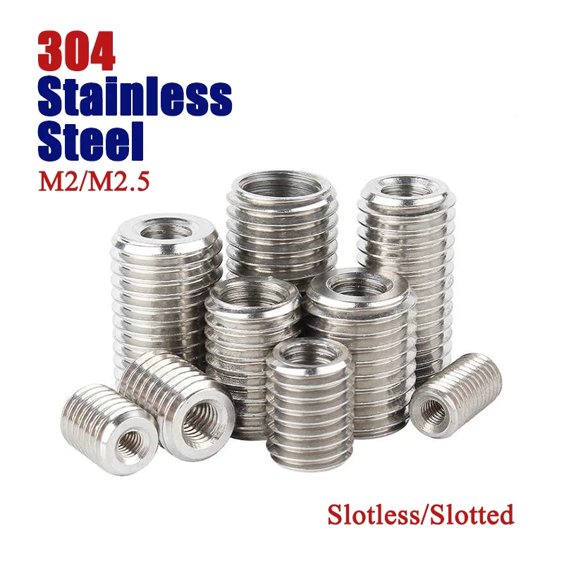 M2-M2.5 Sleeve Thread Adapters 304 Stainless Steel Threaded Inserts Screw - Image 1 of 4