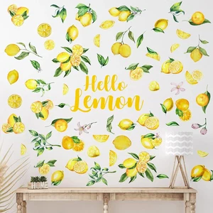 6 Blatt Zitrone Wandtattoos abziehen & kleben botanische Aufkleber für Küche Wohnkultur - Bild 1 von 2