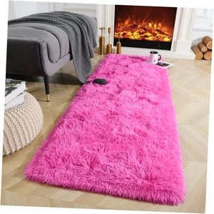 Fluffy Runner Rugs Super Soft Shaggy Carpet Fuzzy Long Fur 2x6 Feet Hot Pink - Picture 1 of 8