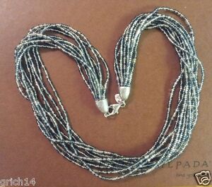 Silpada MULTI Sterling Silver Gray Silver-Lined Glass Necklace N2115 RETIRED