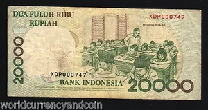 INDONESIA 20000 RUPIAH P-138 1998 *REPLACEMENT* INDIAN GOD GANESHA BANK NOTE - Picture 1 of 2