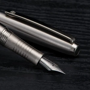 Hongdian Stainless Steel Fountain Pen Fine Nib with Converter and Metal Pen Box - Picture 1 of 9