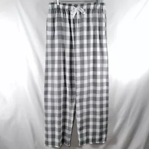Boxercraft Flannel Pajama Lounge Pants Unisex Adult XL Gray Plaid Drawstring - Picture 1 of 11