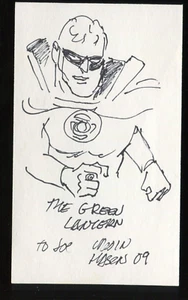 Irwin Hasen Cartoonist Signed Green Lantern Sketch on Index Card  LV9749 - Picture 1 of 1