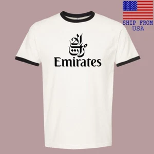 Emirates Airlines Airways Men's Ringer Black Size S-3XL - Picture 1 of 1