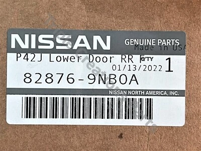 Moldura de puerta inferior trasera derecha genuina Infiniti Qx60 2016-2020 82876-9Nb0A OEM Foto 1 de 4