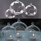 UK Hanging Ball Glass Tea Light Holder Fillable Bauble Wedding Dinner Party Deco