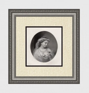 Joshua Hargrave Sams Mann 1800s Engraving "Ready for Marriage" Signed Framed COA - Picture 1 of 3