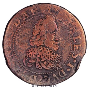 France double tournois 1634 Ardennes Charleville Charles I De Gonzague RARE - Picture 1 of 2