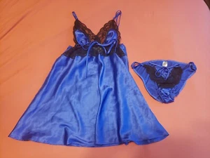 Vintage Victoria's Secret Cami & Satin Spitze String Bikini Höschen Set Größe S selten heiß - Bild 1 von 8