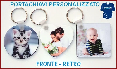 Portachiavi Personalizzato con foto o scritte stampa fronte retro  - Immagine 1 di 4