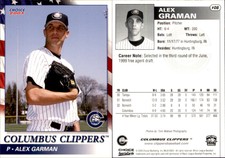 Alex Graman 2003 Choice Columbus Clippers #11 Card *AutographDen*