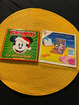 A Kiss For Santa Popshots 3-D Greeting Cards Mickey Mouse NEW - Image 1 of 4