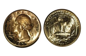 1955-P Washington Quarter - Near Gem BU - Roll End Toned #210 - Bild 1 von 1