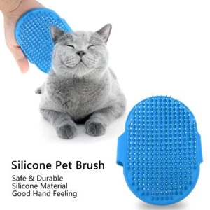 NEW Silicone Dog Comb Pet Grooming Brush Cat Hair Cleaning Massage Bath - Picture 1 of 18