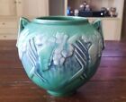 Beautiful Roseville Pottery Clemana Jardiniere Vase 280-6 Teal Blue Flowers