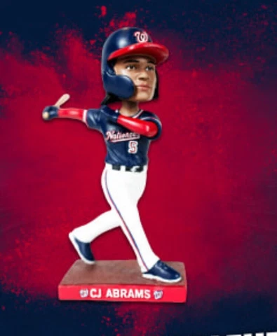 2023 CJ Abrams Bobblehead Washington Nationals San Diego Padres 7/22 SGA Cover