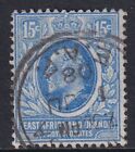 East Africa And Uganda Edvii Sg39, 15C Bright Blue, Fine Used With Cds
