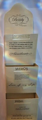 Clasificador de correo de metal vintage 3 ranuras con llavero tema de cocina Love Retro Rehecho Foto 1 de 4