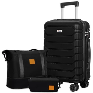 Romswi 3-teiliges Kofferset 20" Kofferset leicht Hartschalen TSA-Schloss mit Tasche - Bild 1 von 9