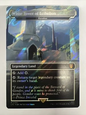 MTG Lord of the Rings LTC White Tower of Ecthelion- Karakas Surge Foil 397 NM - Image 1 of 4