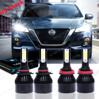 Combo de faros LED de haz alto y bajo para Nissan Altima 2019 2020 4 piezas 6000 k Foto 1 de 4