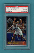 LARRY JOHNSON 1996-97 TOPPS CHROME # 24 PSA 9 MINT CHARLOTTE HORNETS