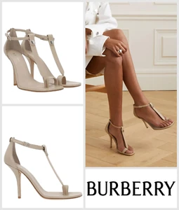 Burberry Womens Shoes Sandals Size UK 6 Stephanie T-Strap Heel 10 cm - Soft Fawn - Picture 1 of 19