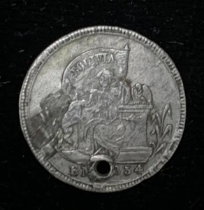 1854 Bolivia Silver Proclamation Medal Al Salvador (11823-20) - Picture 1 of 2