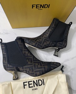 Mujer Fendi Botín Botín Promenade de tejido marrón | Botas y botines *  Freekay