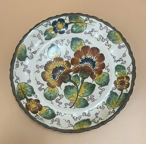 Regina Keramik handbemalt Blumen Wandteller Gouda Holland - Bild 1 von 11