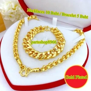 Collane e bracciale thailandese placcato oro massiccio 24k catena gialla ciondolo gioielli M3 - Foto 1 di 3