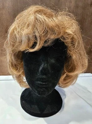 Peluca vintage JON RENAU mezcla natural marrón claro rubio reflejos rizados Foto 1 de 4