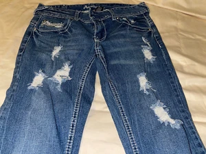 Amethyst 7 Women's/Junior's Capri/CROP Jeans Denim MICHELLE 85134 distressed ! - Picture 1 of 12