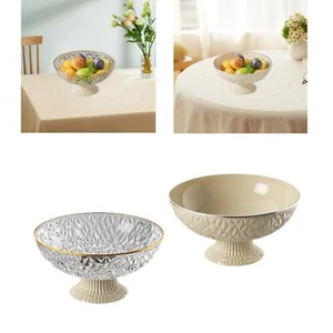 Pedestal Fruit Bowl Footed Bowl Round Multipurpose Decorative Fruit Tray for - Picture 1 of 13