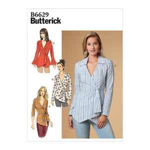 Butterick Sewing Pattern B6629 Misses Top Fitted Button Front Sizes 6-14 UNCUT - Picture 1 of 6