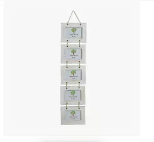 New Rustic Wooden Hanging 5 Photo Frame Driftwood Picture Display 6 x 4" Natural - Picture 1 of 4