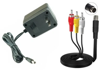 Audio AV RAC Cable Cord Adapter+AC Power Supply For SEGA Genesis 2 & 3 1631 1461