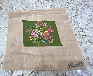 Vintage Bucilla Pansy Pillow Top 11.75 x 9.5" - Picture 1 of 5
