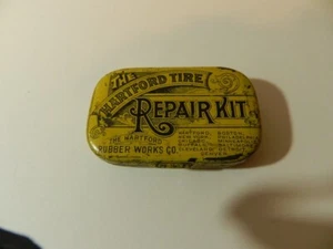 ANTIQUE 1920'S HARTFORD TIRE REPAIR KIT TIN- VINTAGE TIRES- SERVICE STATION - Picture 1 of 8